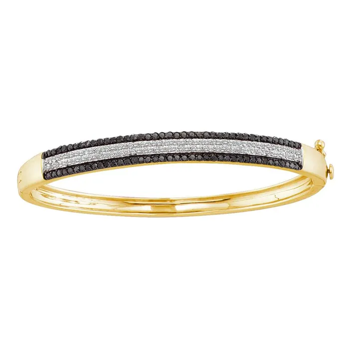 mayamila Bracelets 14kt Yellow Gold Womens Round Black Color Enhanced Diamond Bangle Bracelet 138 Cttw mayamila Bracelets 14kt Yellow Gold Womens Round Black Color Enhanced Diamond Bangle Bracelet 138 Cttw