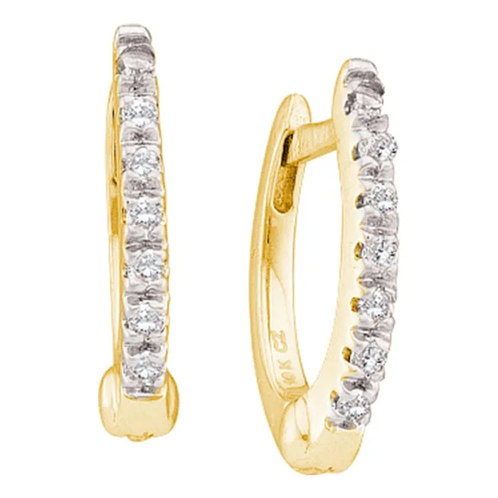 mayamila Earrings 10kt Yellow Gold Womens Round Prongset Diamond Single Row Hoop Earrings 112 Cttw mayamila Earrings 10kt Yellow Gold Womens Round Prongset Diamond Single Row Hoop Earrings 112 Cttw