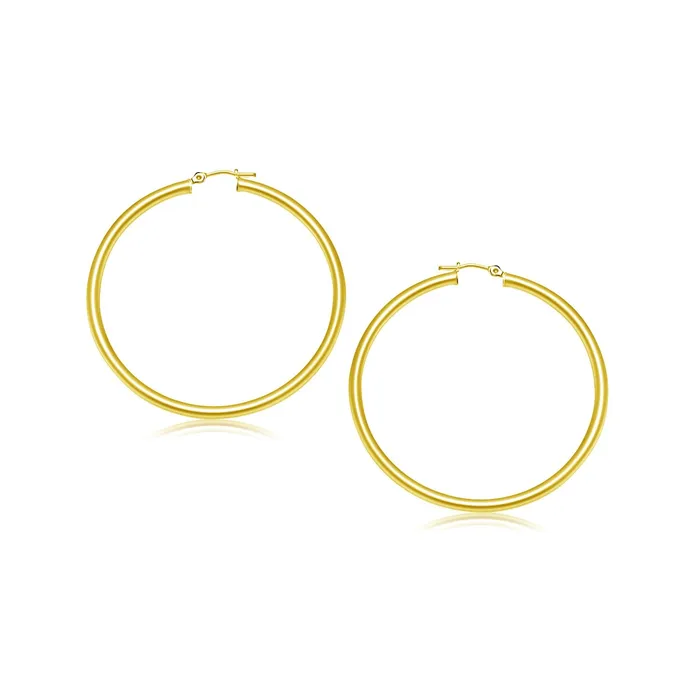 MayaMila Earrings 14k Yellow Gold Polished Hoop Earrings 25 mm