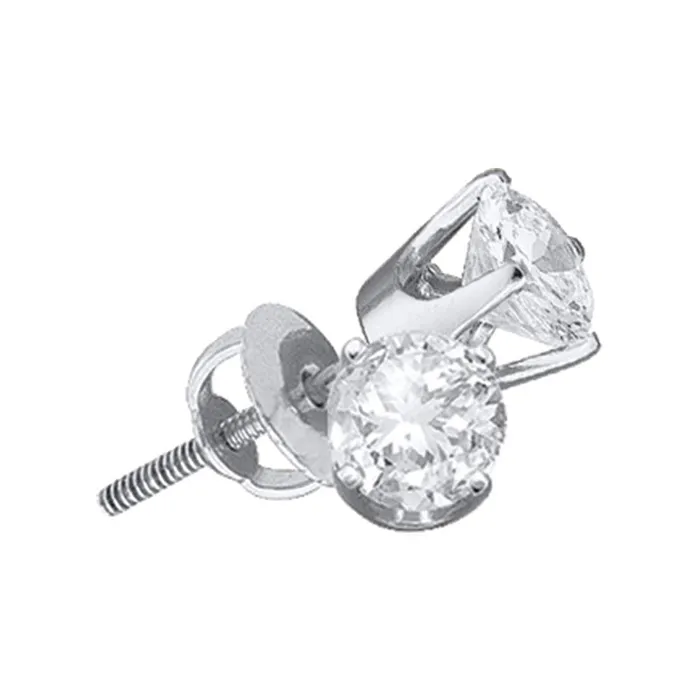 mayamila Earrings 14kt White Gold Unisex Round Diamond Solitaire Stud Earrings 78 Cttw mayamila Earrings 14kt White Gold Unisex Round Diamond Solitaire Stud Earrings 78 Cttw
