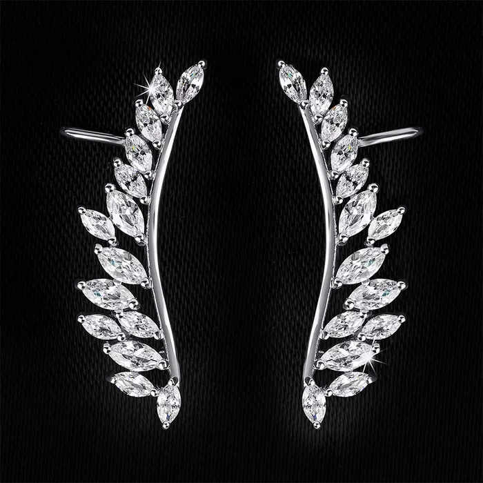 MayaMila Earrings Womens Huggie Earrings Oval Cut CZ 065 CT White Gold Plated Bridal Accessories MayaMila Earrings Womens Huggie Earrings Oval Cut CZ 065 CT White Gold Plated Bridal Accessories