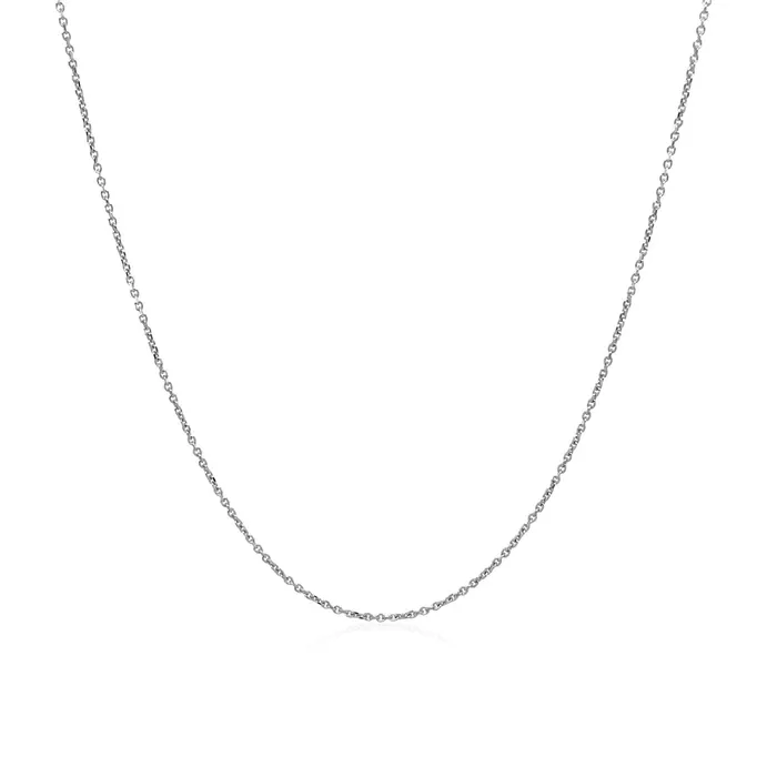 MayaMila Necklaces 14k White Gold Cable Link Chain 05mm