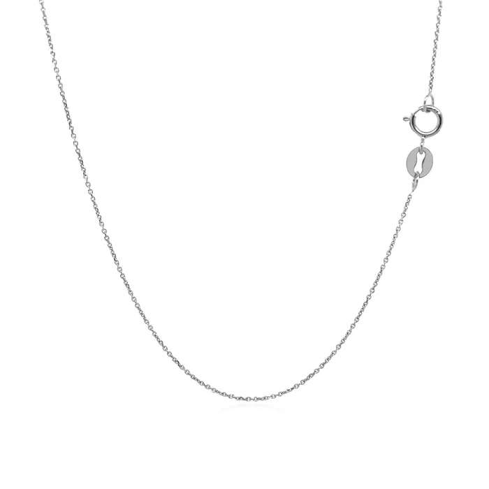 MayaMila Necklaces 14k White Gold Cable Link Chain 05mm