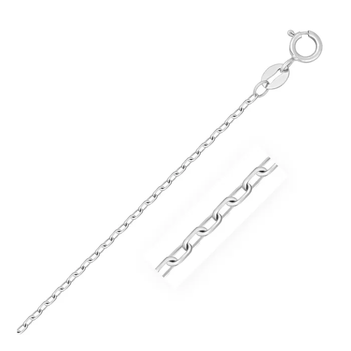 MayaMila Necklaces 14k White Gold Faceted Cable Link Chain 13mm