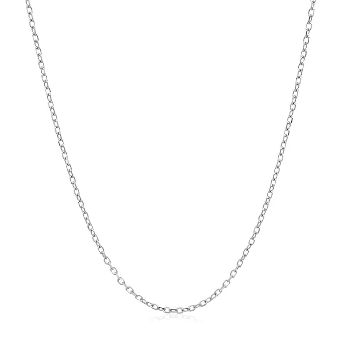 MayaMila Necklaces 14k White Gold Faceted Cable Link Chain 13mm