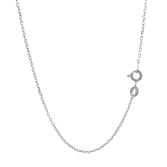 MayaMila Necklaces 14k White Gold Faceted Cable Link Chain 13mm