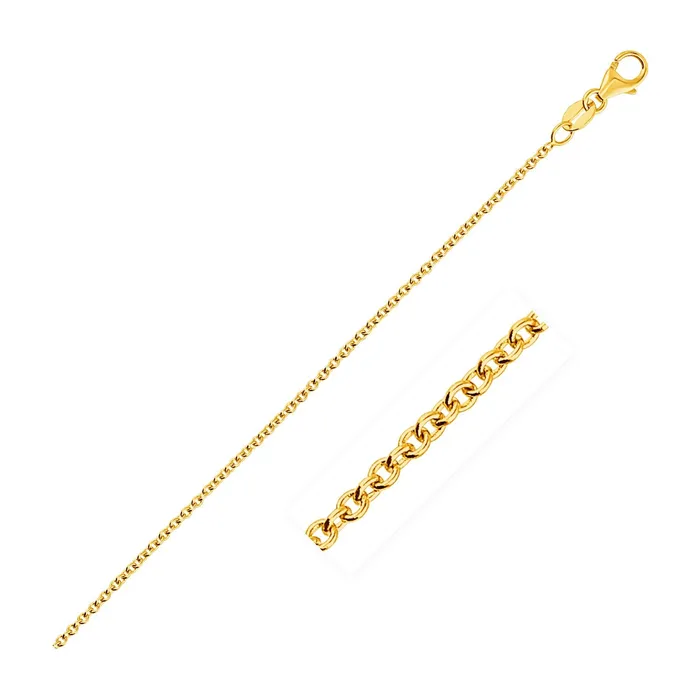 MayaMila Necklaces 14k Yellow Gold Round Cable Link Chain 13mm