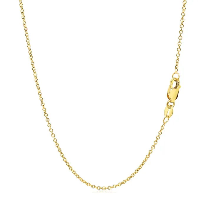 MayaMila Necklaces 14k Yellow Gold Round Cable Link Chain 13mm