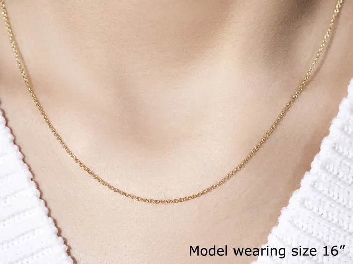 MayaMila Necklaces 14k Yellow Gold Round Cable Link Chain 13mm