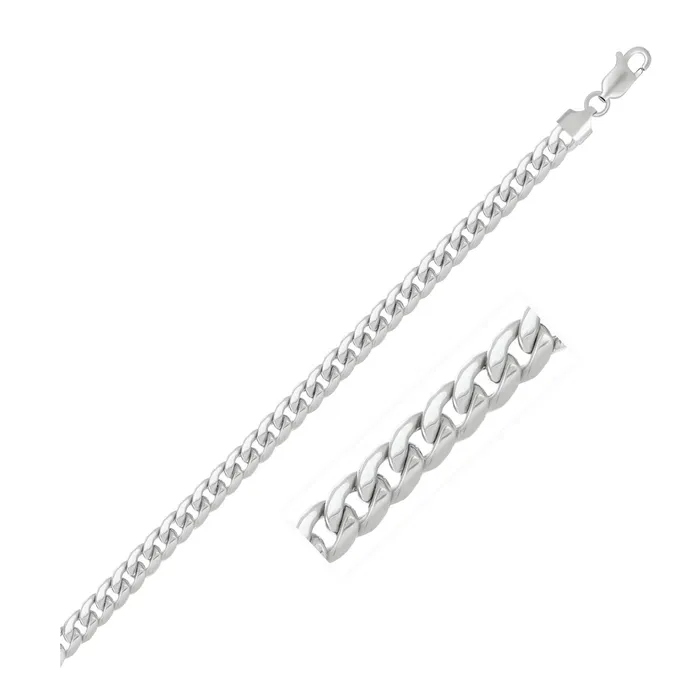 MayaMila Necklaces 53mm 14k White Gold Light Miami Cuban Chain