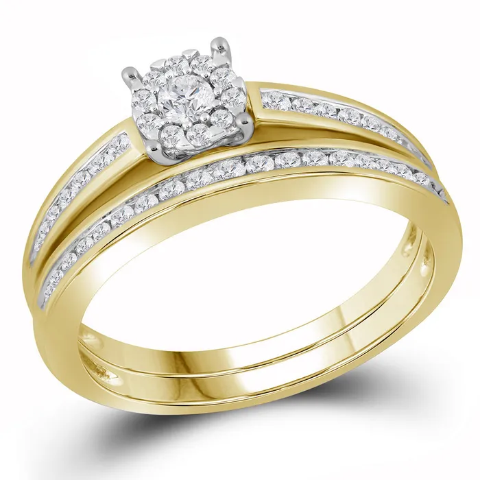 mayamila Rings 10kt Yellow Gold Womens Round Diamond Bridal Wedding Engagement Ring Band Set 12 Cttw mayamila Rings 10kt Yellow Gold Womens Round Diamond Bridal Wedding Engagement Ring Band Set 12 Cttw