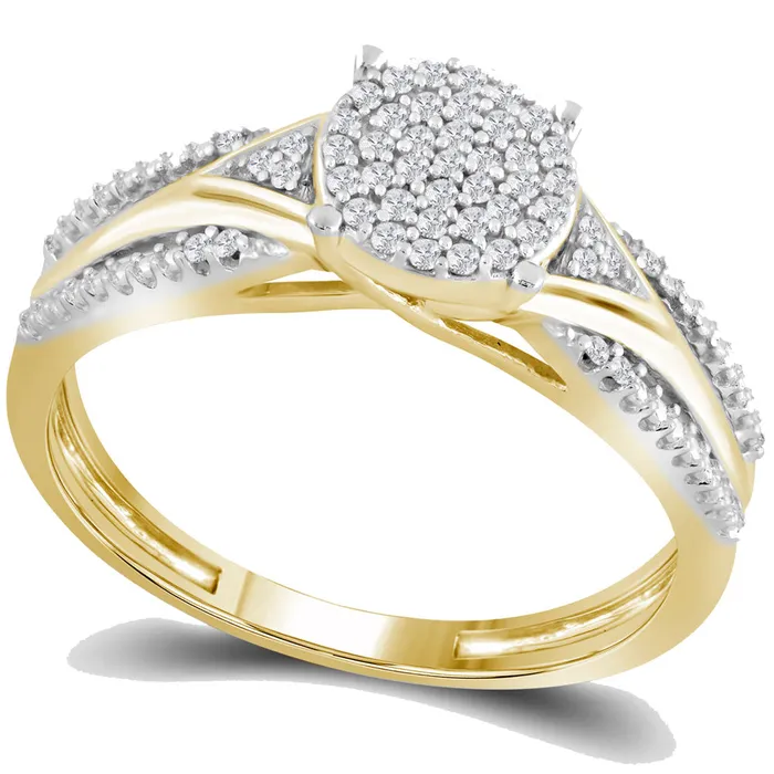mayamila Rings 10kt Yellow Gold Womens Round Diamond Cluster Bridal Wedding Engagement Ring 16 Cttw mayamila Rings 10kt Yellow Gold Womens Round Diamond Cluster Bridal Wedding Engagement Ring 16 Cttw