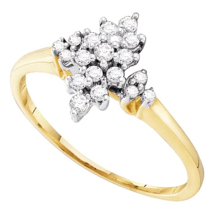 mayamila Rings 10kt Yellow Gold Womens Round Prongset Diamond Oval Cluster Ring 14 Cttw mayamila Rings 10kt Yellow Gold Womens Round Prongset Diamond Oval Cluster Ring 14 Cttw