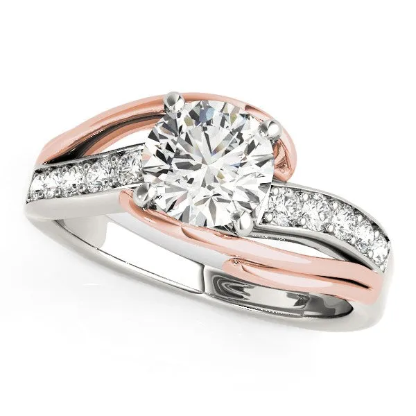 mayamila Rings 14K White And Rose Gold Bypass Round Split Shank Diamond Engagement Ring 1 18 ct tw