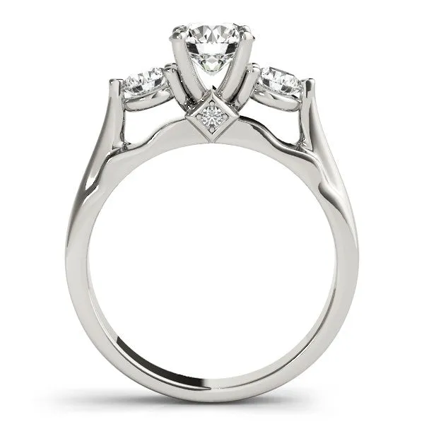 MayaMila Rings 14k White Gold 3 Stone Prong Setting Diamond Engagement Ring 1 38 cttw