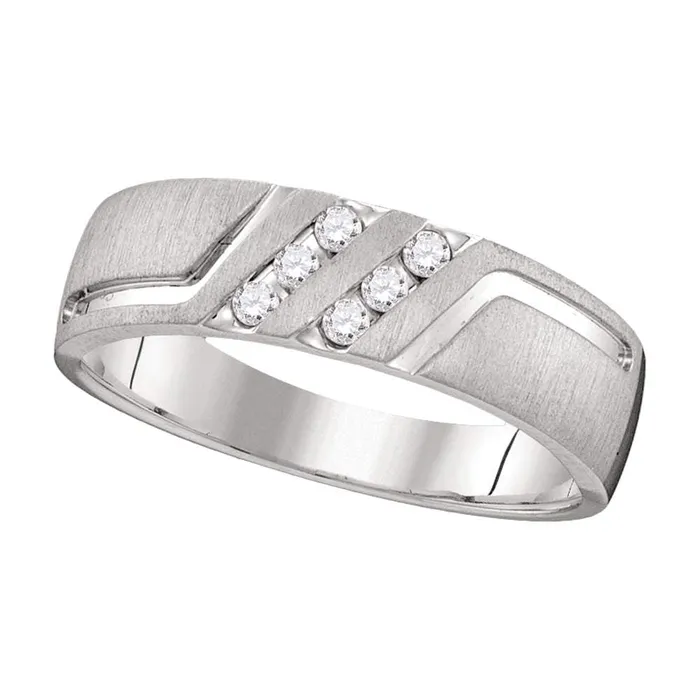 mayamila Rings 14k White Gold Mens Round Diamond Wedding Anniversary Band Ring 16 Cttw