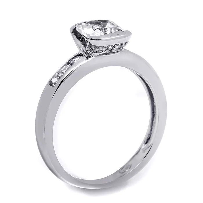 MayaMila Rings Delicate 125 CT Sterling Silver Princess Emerald Cut Wedding Ring