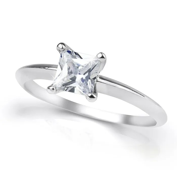 mayamila Rings Womens 075 Ct Solitaire PRINCESS CUT Wedding Engagement Promise RING SIZE 59 mayamila Rings Womens 075 Ct Solitaire PRINCESS CUT Wedding Engagement Promise RING SIZE 59