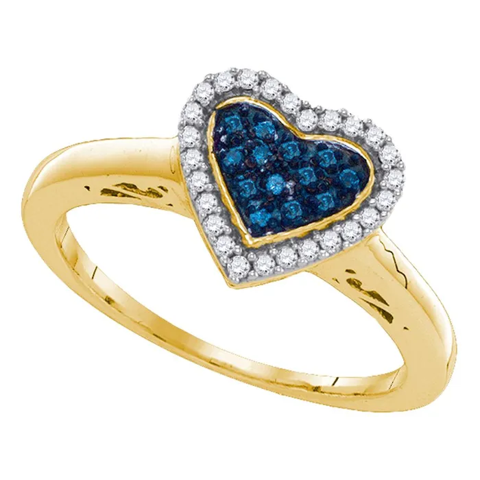 mayamila Sterling Silver Womens Round Blue Color Enhanced Diamond Heart Love Ring 15 Cttw Rings mayamila Sterling Silver Womens Round Blue Color Enhanced Diamond Heart Love Ring 15 Cttw Rings