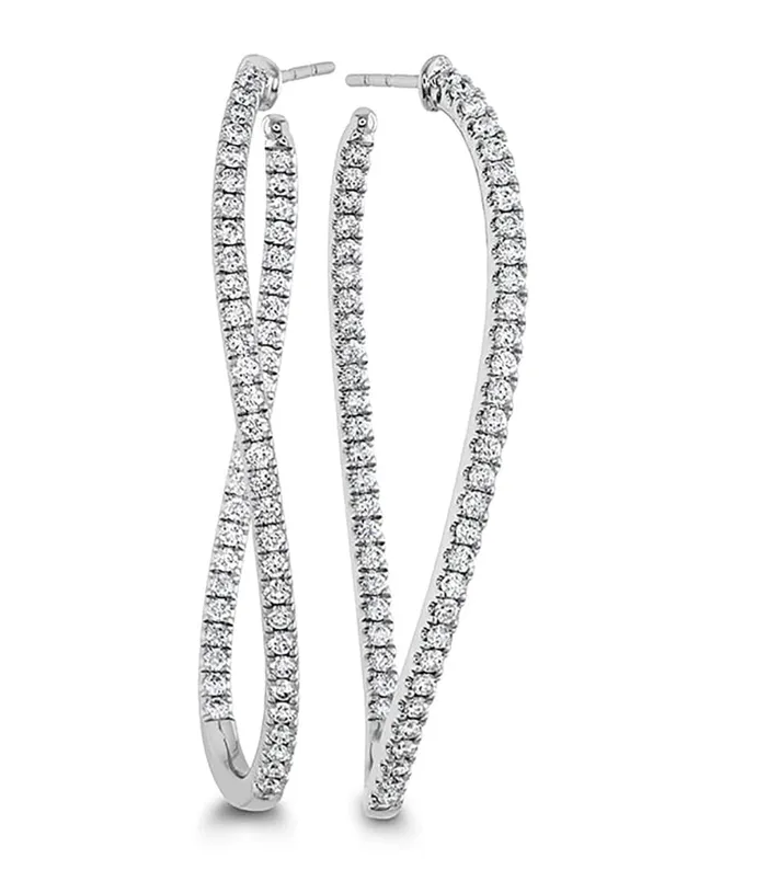 Memoire Earrings Diamond EarringsMemoire Shared Prong Twist Hoops 20101677 Memoire Earrings Diamond EarringsMemoire Shared Prong Twist Hoops 20101677