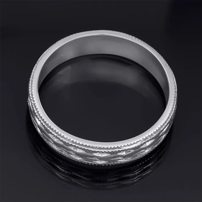 Mens Vintage Anniversary Wedding Band Ring Solid Sterling Silver 5mm mayamila Rings