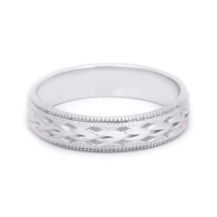 Mens Vintage Anniversary Wedding Band Ring Solid Sterling Silver 5mm mayamila Rings
