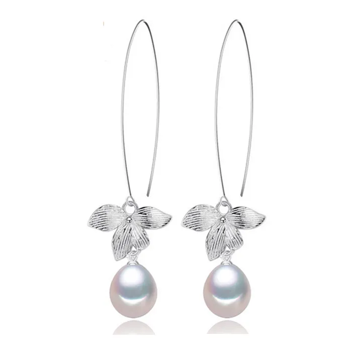 Mystic Flavia Earrings Daisy Dangling Drop Pearl Silver Earrings