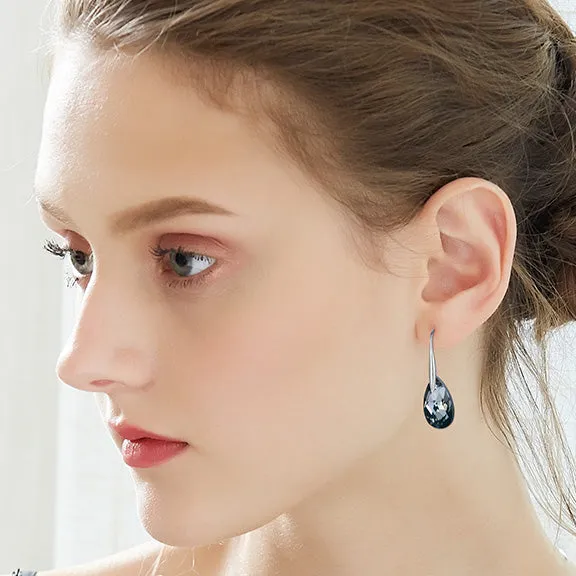 Mystic Flavia Earrings Milano Black Drop Swarovski Silver Earrings