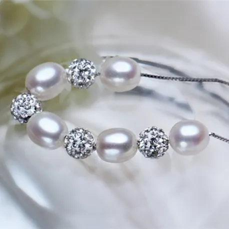 Mystic Flavia Necklaces Elegant 5 Natural Pearl au Zircon Silver Necklace