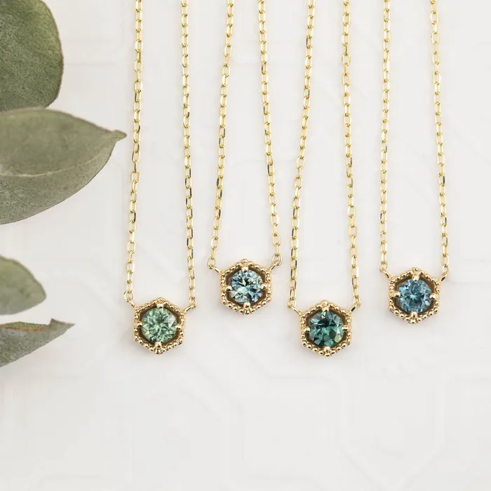 Necklaces Envero Jewelry Milgrain Necklace 4mm Montana Sapphire