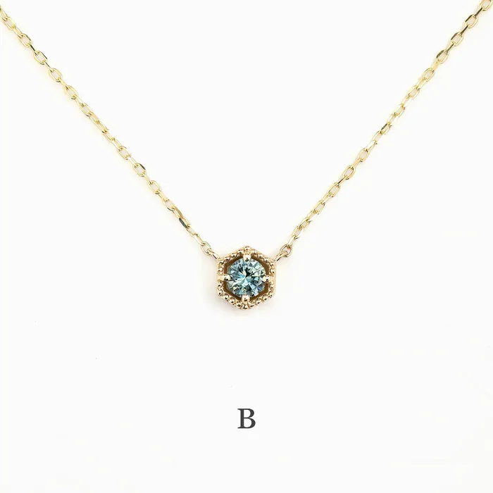 Necklaces Envero Jewelry Milgrain Necklace 4mm Montana Sapphire Necklaces Envero Jewelry Milgrain Necklace 4mm Montana Sapphire