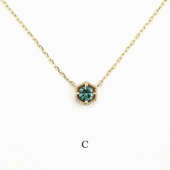 Necklaces Envero Jewelry Milgrain Necklace 4mm Montana Sapphire Necklaces Envero Jewelry Milgrain Necklace 4mm Montana Sapphire