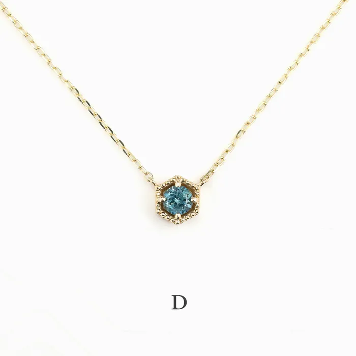 Necklaces Envero Jewelry Milgrain Necklace 4mm Montana Sapphire Necklaces Envero Jewelry Milgrain Necklace 4mm Montana Sapphire