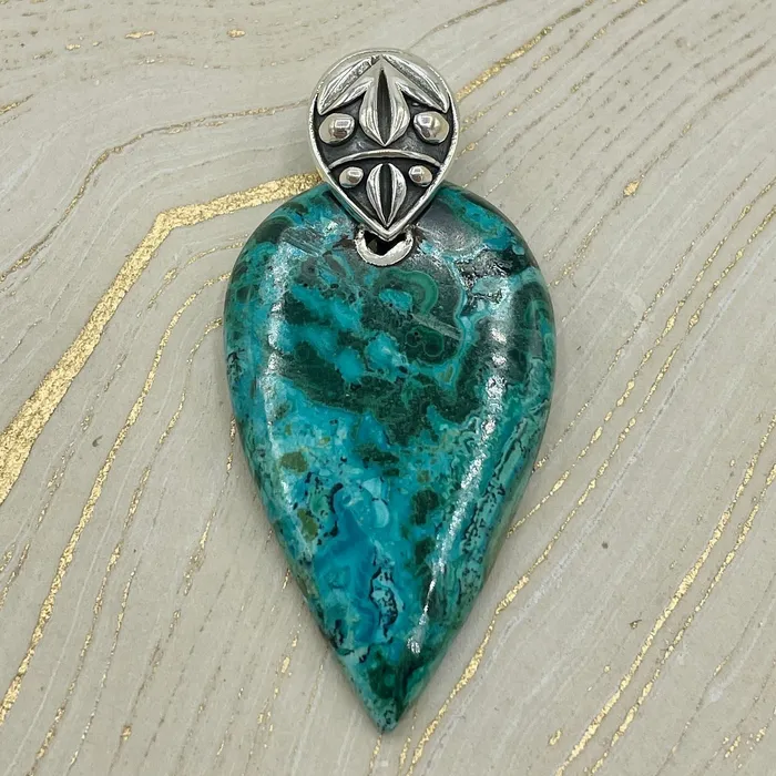 Necklaces Esprit Creations Shattuckite Oceanic Pendant Sterling Silver