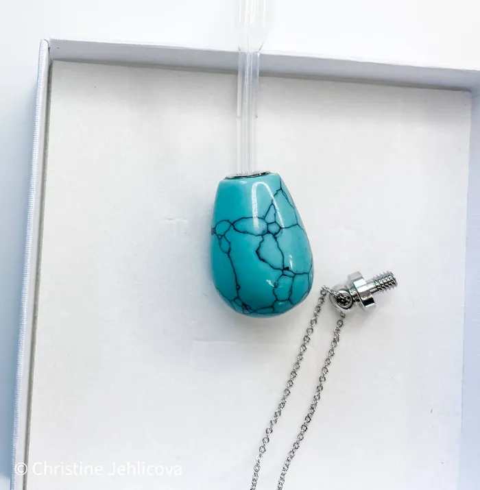 Necklaces HoopLa Style Gemstone Perfume Bottle Necklace Oval