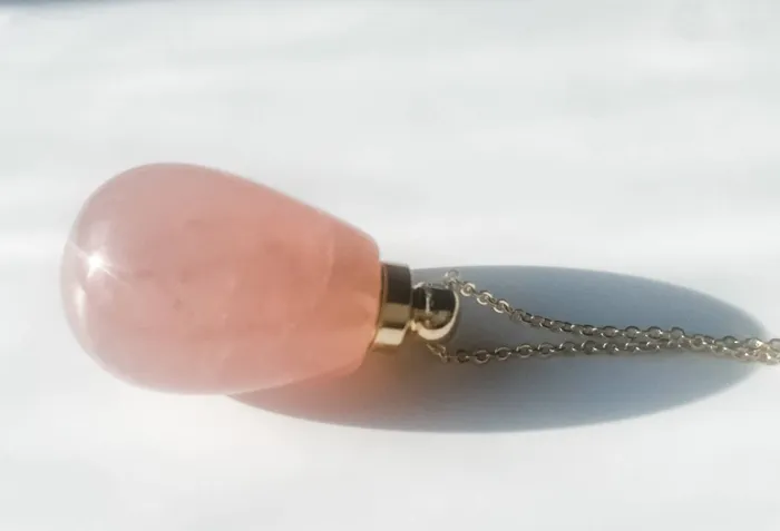 Necklaces HoopLa Style Gemstone Perfume Bottle Necklace Oval