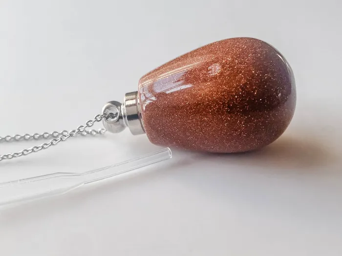 Necklaces HoopLa Style Gemstone Perfume Bottle Necklace Oval