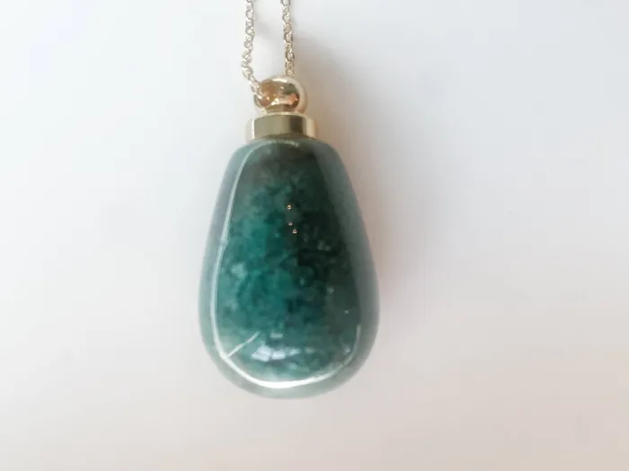 Necklaces HoopLa Style Gemstone Perfume Bottle Necklace Oval