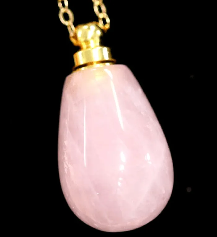 Necklaces HoopLa Style Gemstone Perfume Bottle Necklace Oval