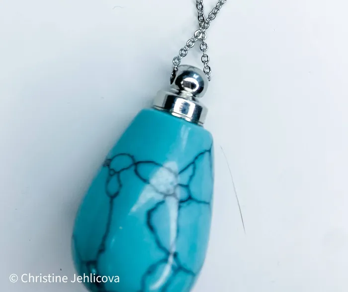 Necklaces HoopLa Style Gemstone Perfume Bottle Necklace Oval