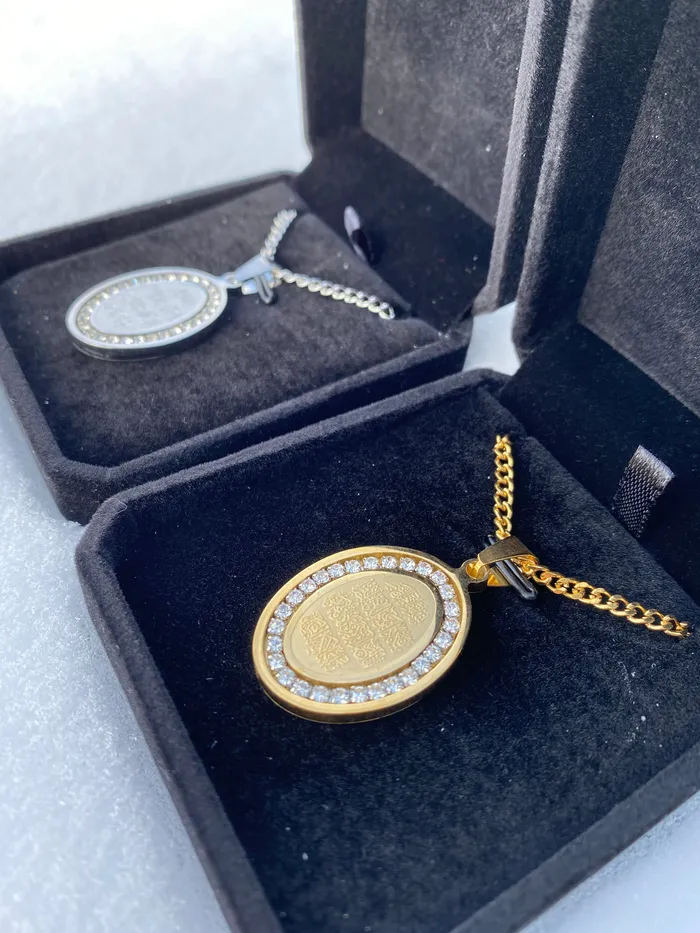 Necklaces JustDuaIt Iced Out Qalam Necklace Gold