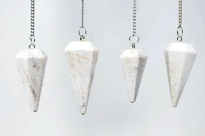 Necklaces New Age Imports Inc Scolecite Pendulum with Chain