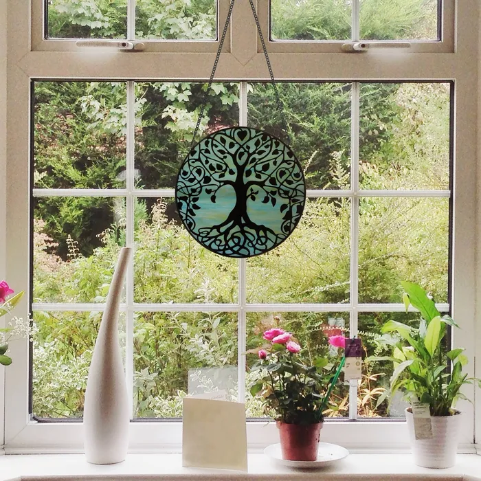 Necklaces River of Goods 10H Tree of Life Stained Glass Window Panel