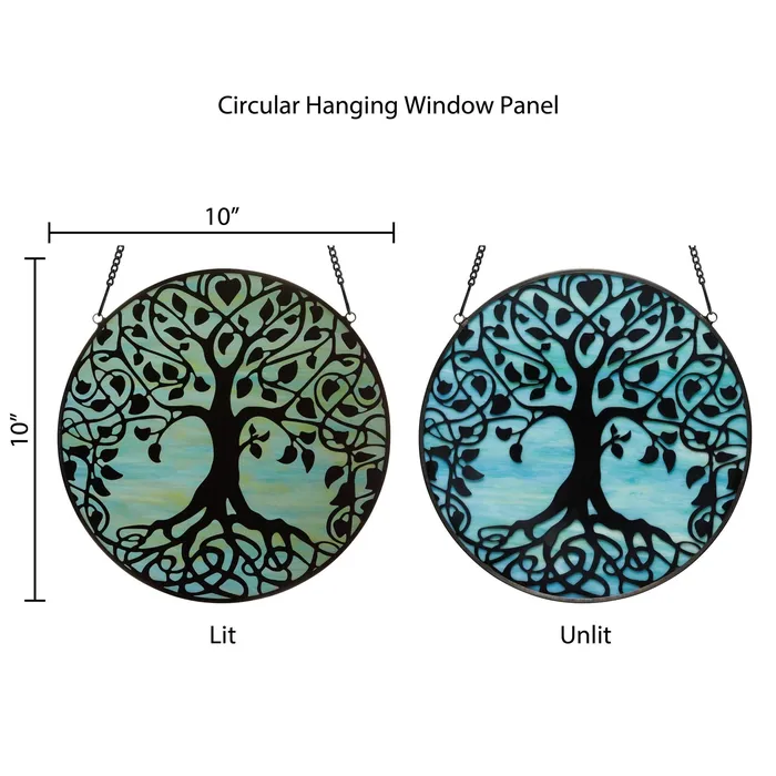 Necklaces River of Goods 10H Tree of Life Stained Glass Window Panel
