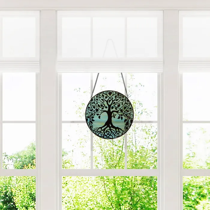 Necklaces River of Goods 10H Tree of Life Stained Glass Window Panel