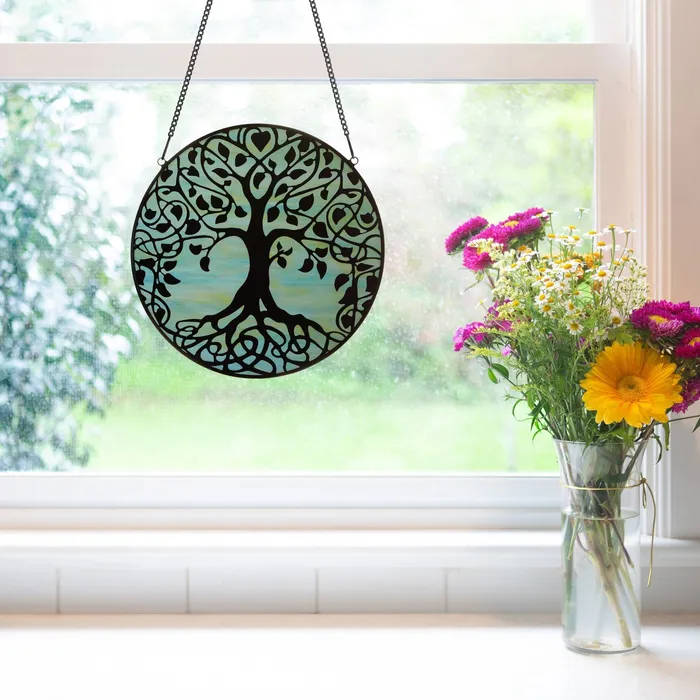 Necklaces River of Goods 10H Tree of Life Stained Glass Window Panel
