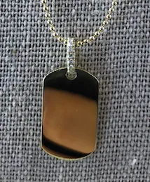 Necklaces Zofia Day Pendant Petite Dog Tag wDiamond Bail