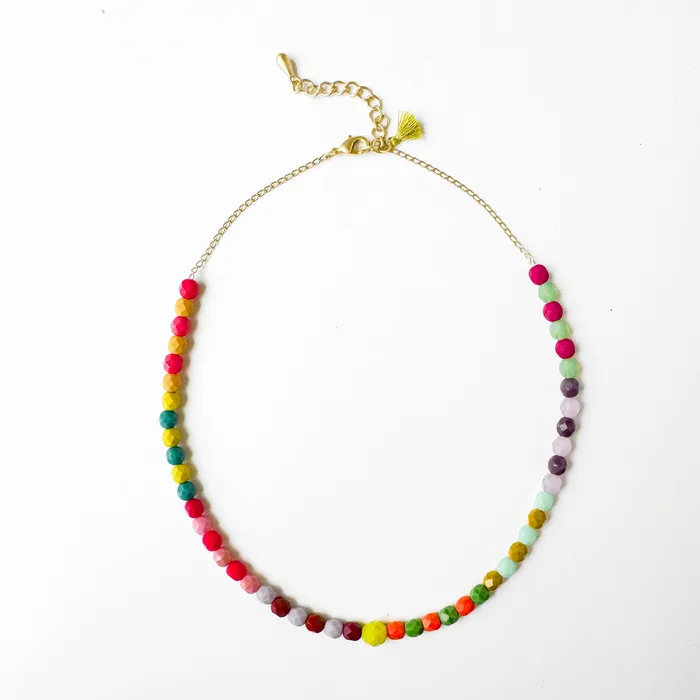 Nest Pretty Things Necklaces Adjustable Colorful Beaded Necklace With Tiny Tassel Nest Pretty Things Necklaces Adjustable Colorful Beaded Necklace With Tiny Tassel