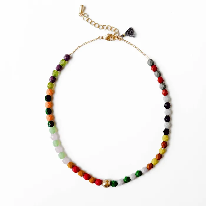 Nest Pretty Things Necklaces Adjustable Colorful Beaded Necklace With Tiny Tassel Nest Pretty Things Necklaces Adjustable Colorful Beaded Necklace With Tiny Tassel
