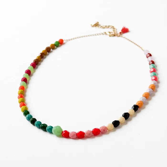 Nest Pretty Things Necklaces Adjustable Colorful Beaded Necklace With Tiny Tassel Nest Pretty Things Necklaces Adjustable Colorful Beaded Necklace With Tiny Tassel